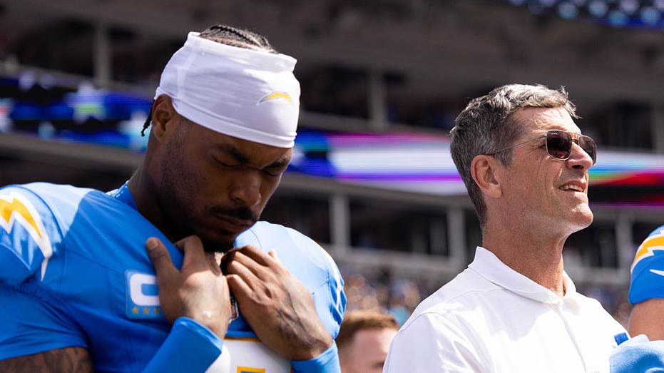 Chargers' Jim Harbaugh 'disappointed' NFL suspended star Derwin James: 'There was not a defenseless player' thumbnail