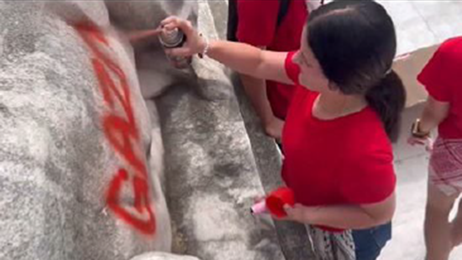 Anti-Israel protester charged for spray-painting ‘Gaza’ on statue outside DC’s Union Station: prosecutors