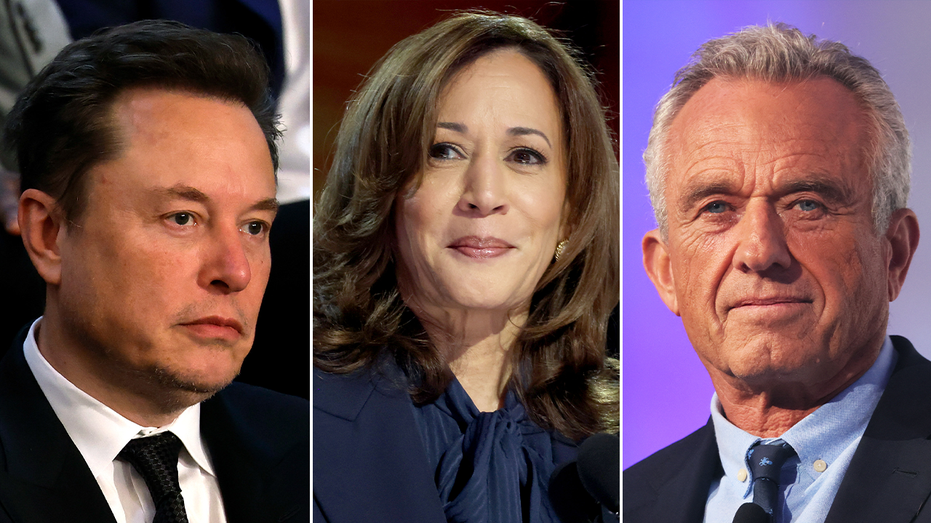 Musk, Harris, and RFK Jr. photos