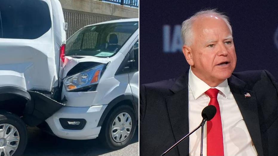 Walz’s motorcade involved in a crash on the way to a campaign stop, with a ‘few minor injuries’