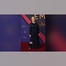 Kathy Bates in a blue Armani dress on the red carpet at the 2024 Emmy Awards.