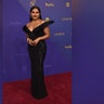 Mindy Kailing in a black gown at the 2024 Emmy Awards.