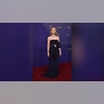 Saoirse Ronan in a flowy blue dress on the 2024 Emmy Awards red carpet.