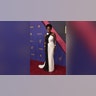 Viola Davis walked the red carpet at the 2024 Emmy Awards in a black and white dress.