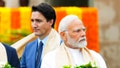 Canadas Prime Minister Justin Trudeau, left, walks past Indias Prime Minister Narendra Modi as they take part in a wreath-laying ceremony at Raj Ghat, Mahatma Gandhis cremation site, during the G20 Summit in New Delhi, Sept. 10, 2023. - Fox News