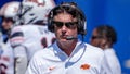 Oklahoma State head coach Mike Gundy walks off the field in the second half during an NCAA football game between Oklahoma State and Tulsa in Tulsa, Okla., on Saturday, Sept. 14, 2024. - Fox News