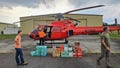 Volunteers load supplies onto helicopters in order to reach stranded victims of Hurricane Helene in North Carolina. (Cops Direct) - Fox News