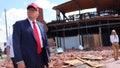 Republican presidential nominee, former U.S. President Donald Trump, listens to a question as he visits Chez What Furniture Store which was damaged during Hurricane Helene on September 30, 2024 in Valdosta, Georgia. Photo by Michael M. Santiago/Getty Images - Fox News