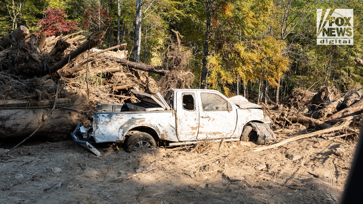 Truck destroyed in "Craigtown" Fairview Community, North Carolina