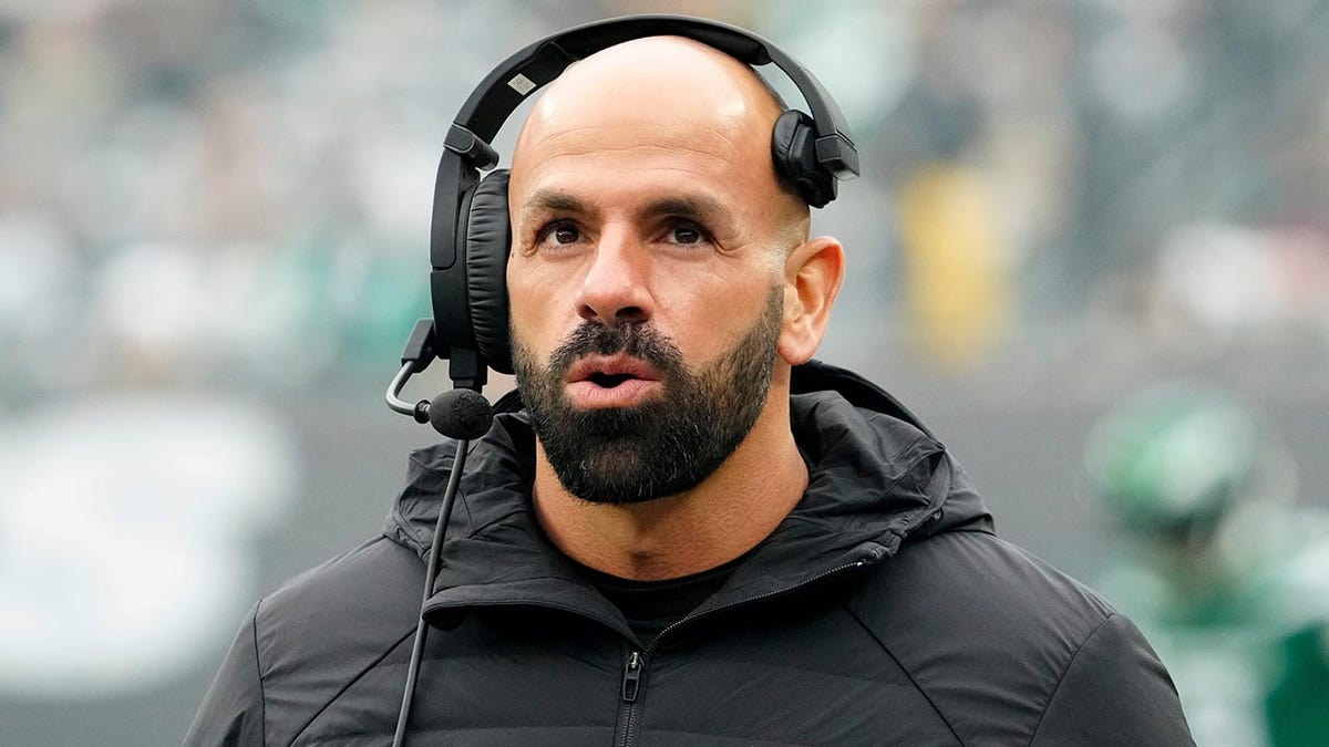 Robert Saleh connected  the sideline