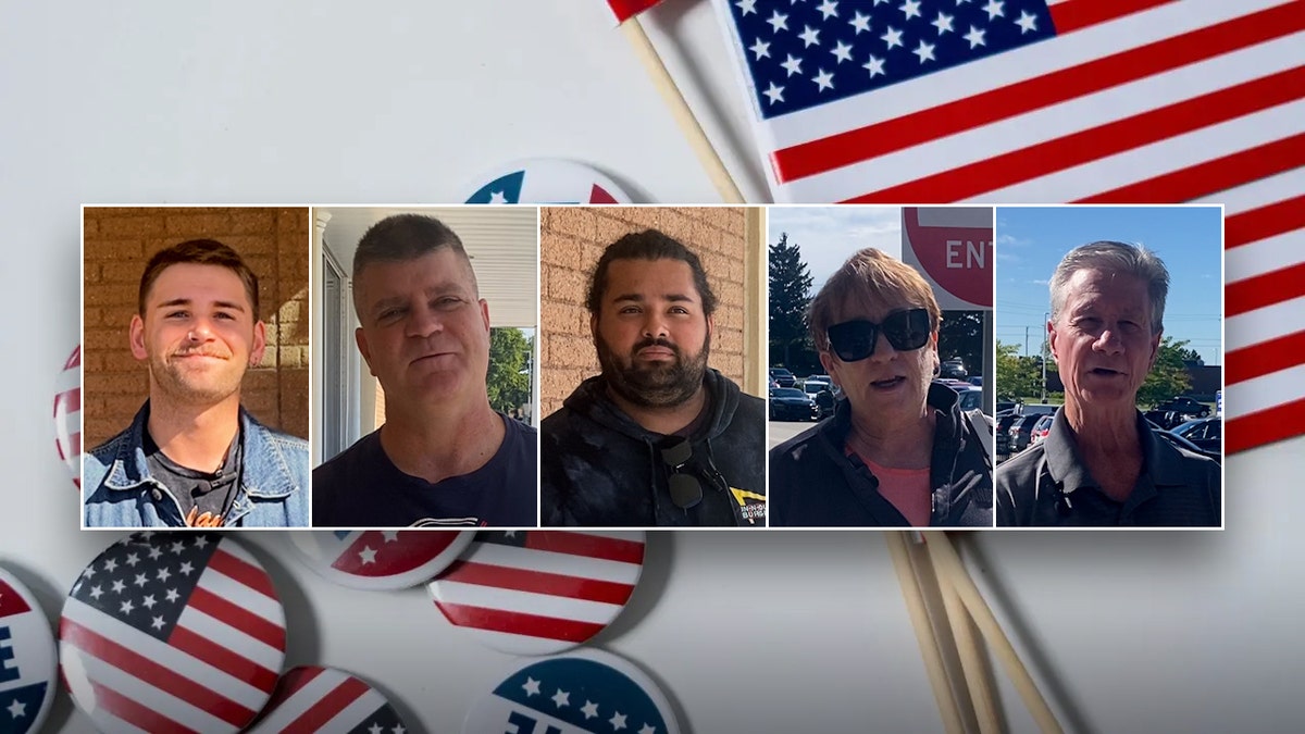 montaje fotográfico de votantes de Michigan entrevistados en la calle