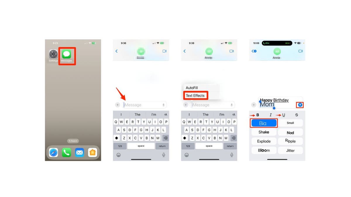 Nuevo formato de texto y efectos en los mensajes de iOS 18