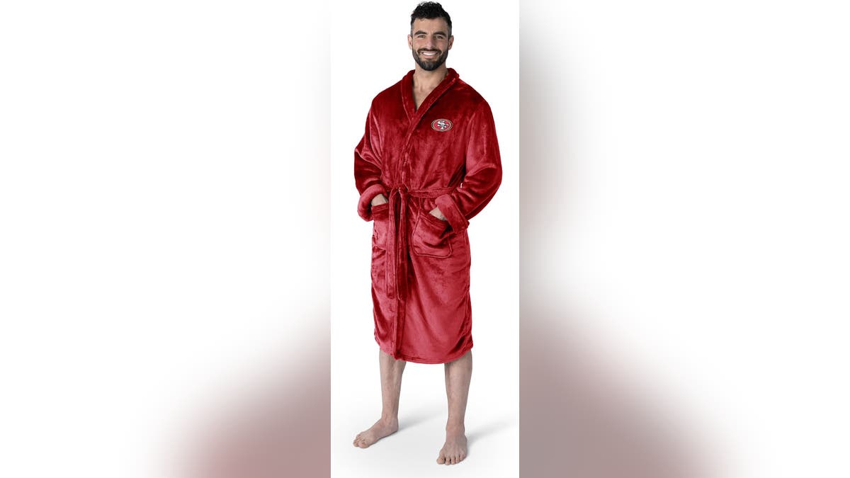 Relax in style with an NFL team logo robe.?