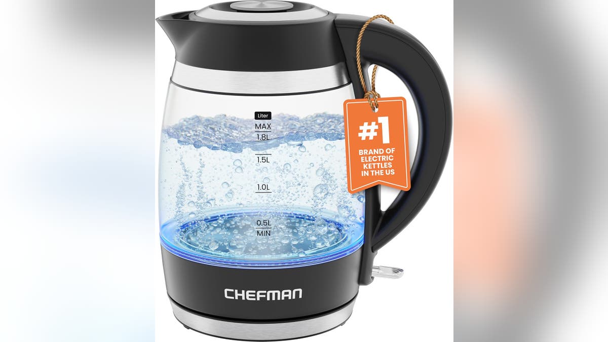 Boil h2o  faster with this electrical  kettle.