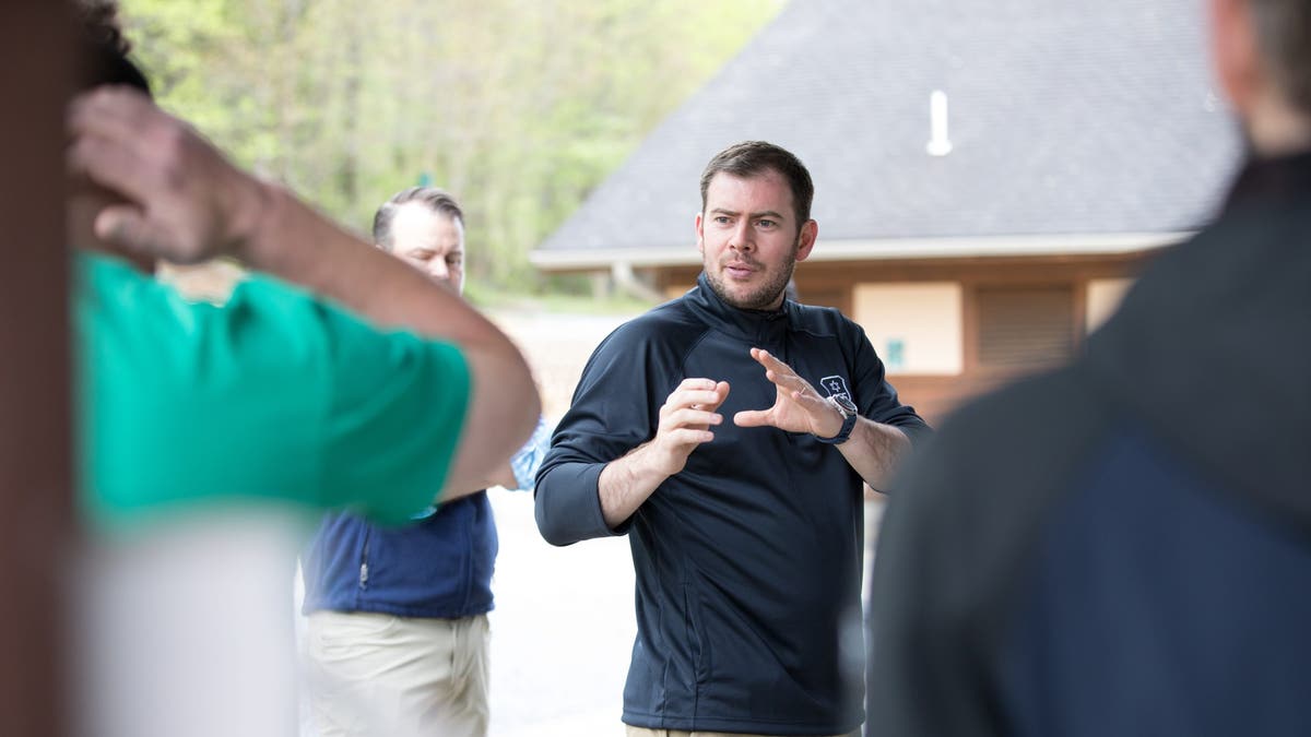 Richard Priem, CEO of the Community Security Service, teaches a course on security at the CSS 2024 Annual Retreat.