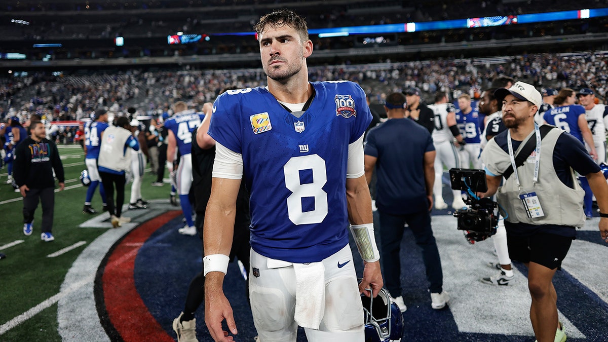 Daniel Jones walks off field