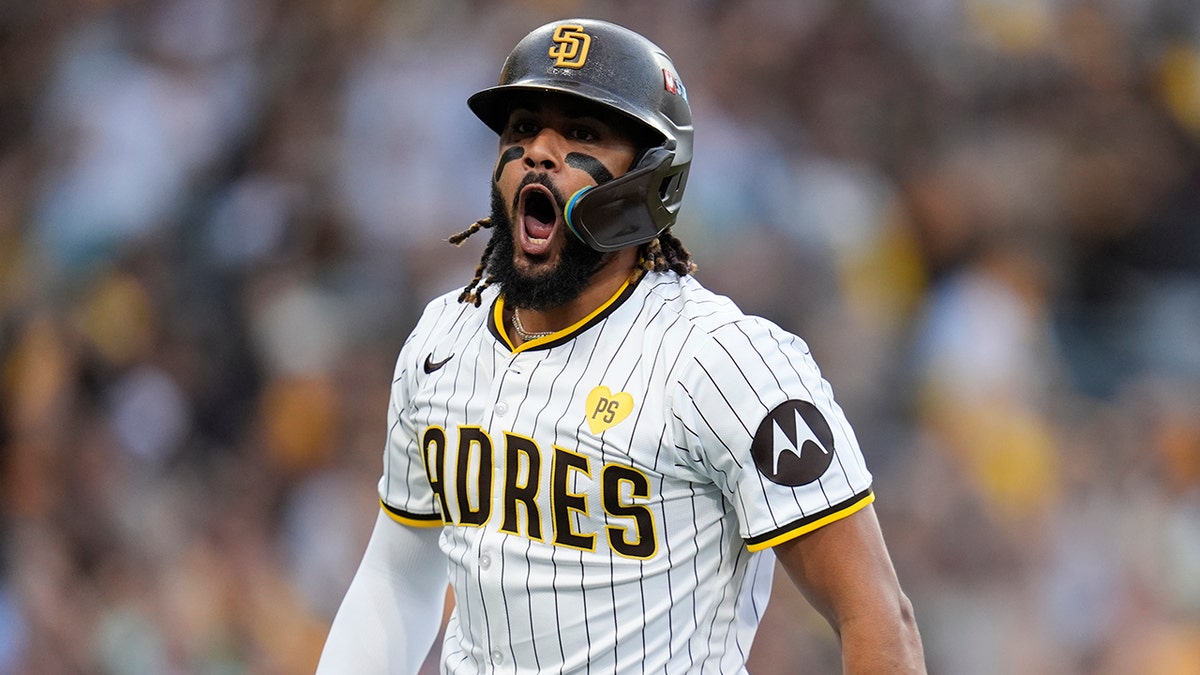 Fernando Tatis Jr. celebrates