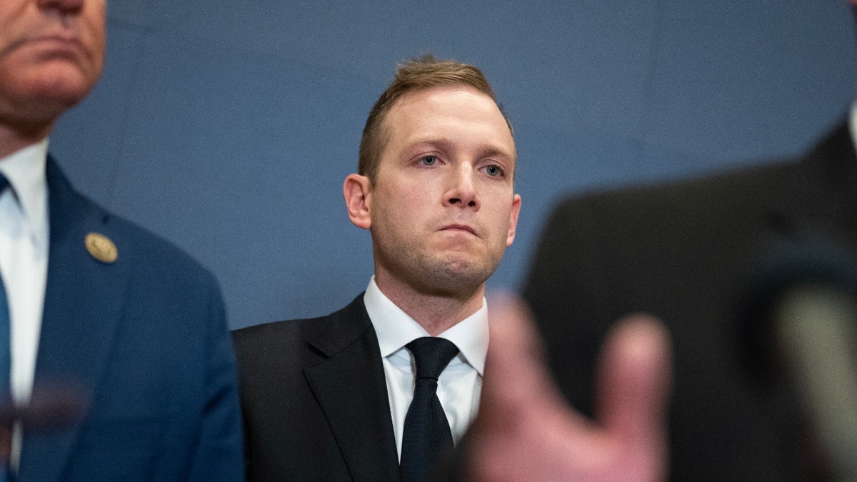 Rep. Max Miller, R-Ohio, at a congressional briefing on the October 2023 attack on Israel.