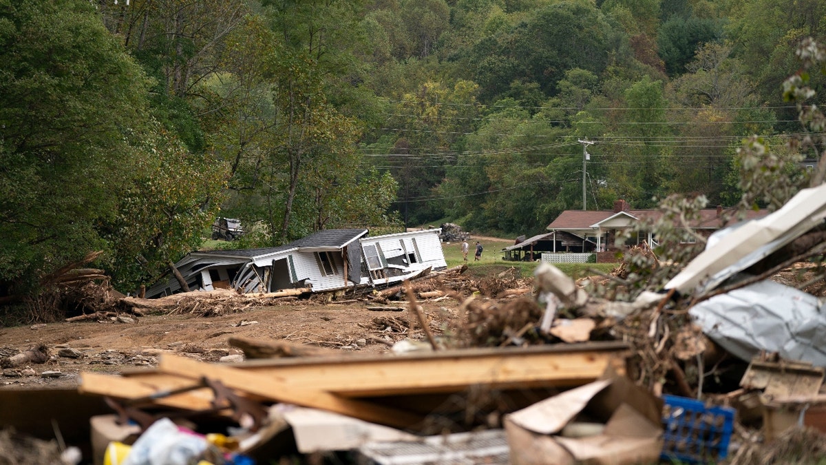 A destroyed location  successful  the aftermath of Hurricane Helene connected  September 30, 2024 adjacent   Fairview, North Carolina.