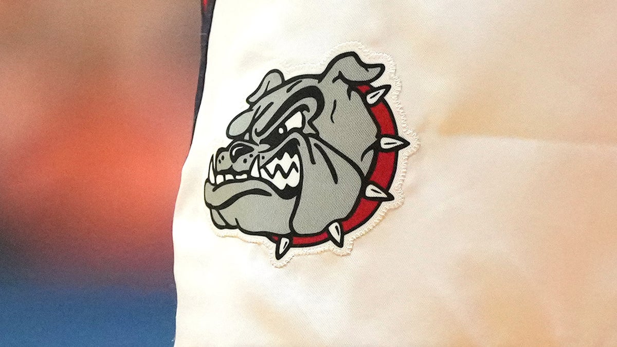 Gonzaga Bulldogs logo connected  a brace  of shorts