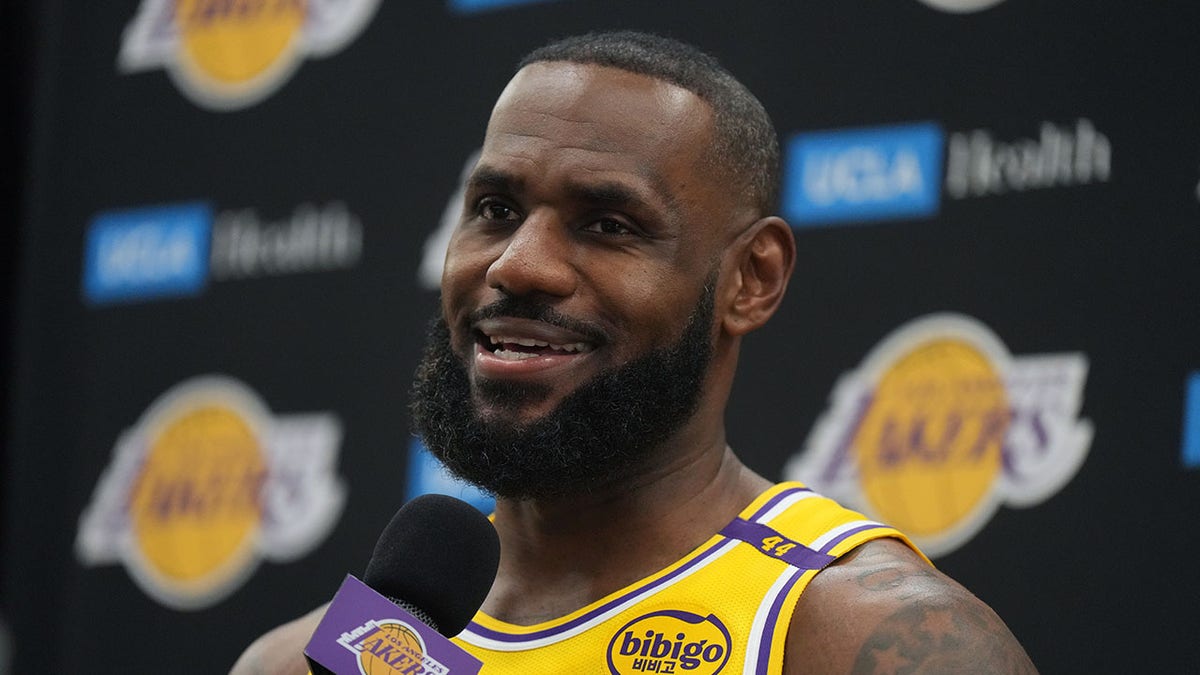 LeBron James during media day