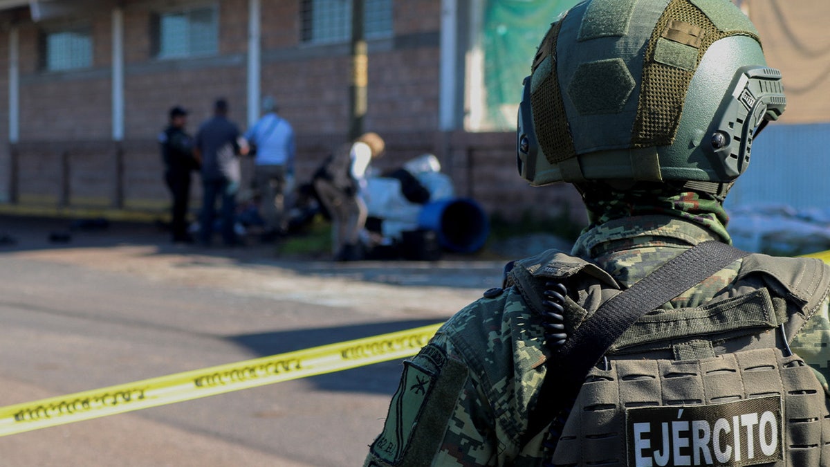 Mexican soldiers patrol