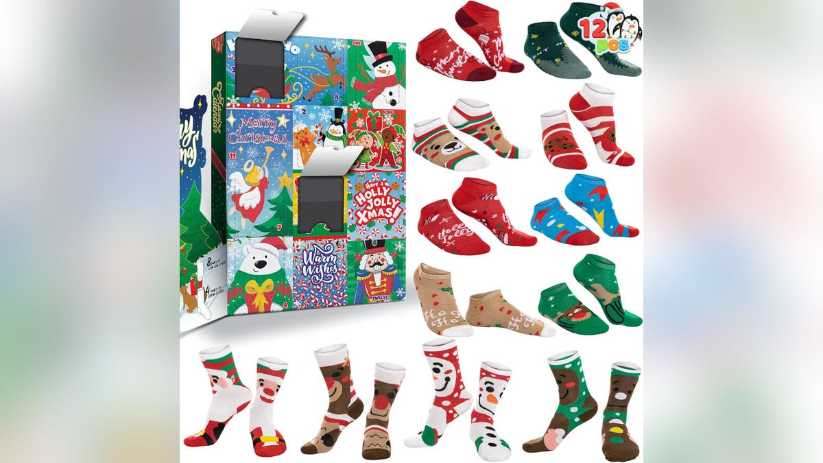 Wear festive socks each  play   agelong  with this calendar.