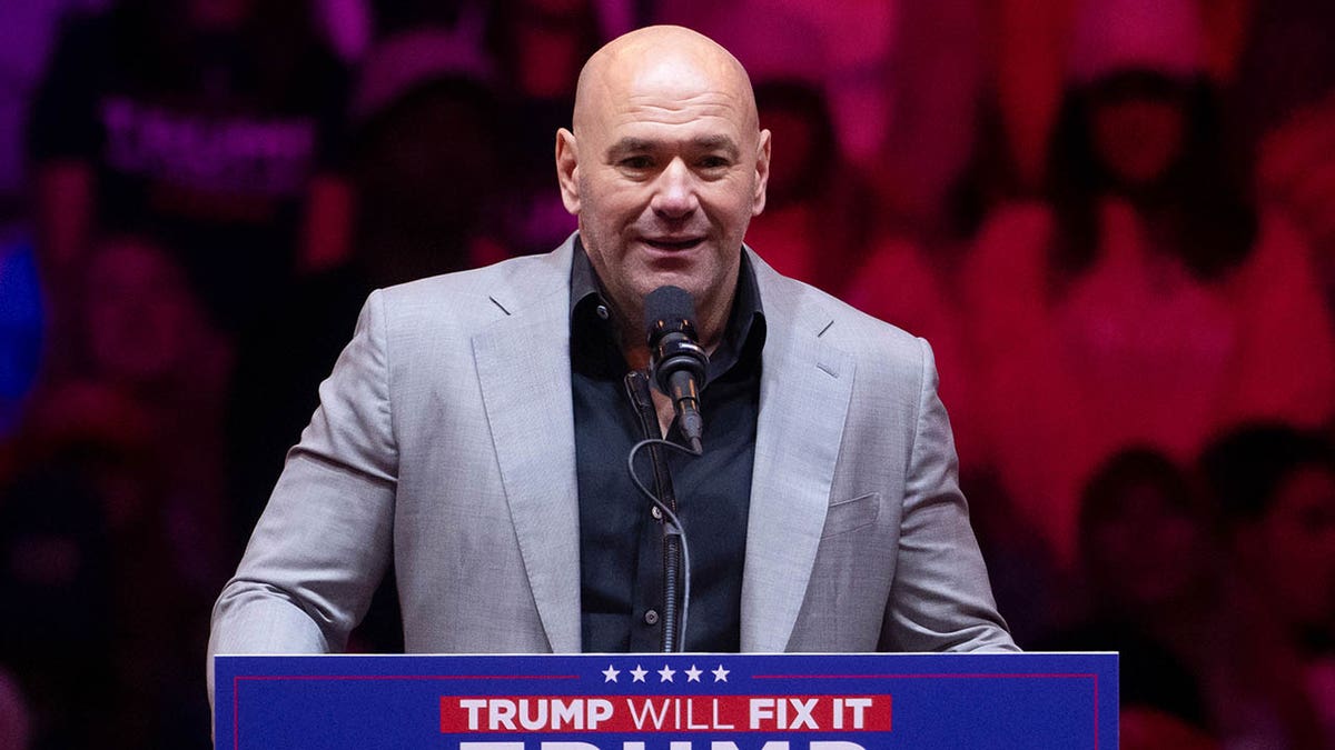 Dana White at the rally event