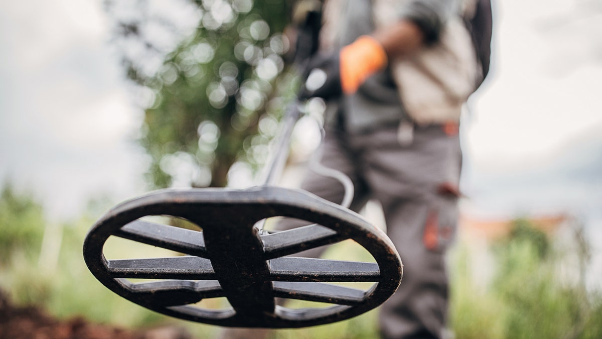 Close-up of metal detector