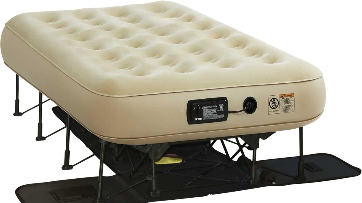 Try this air mattress that comes on a frame.