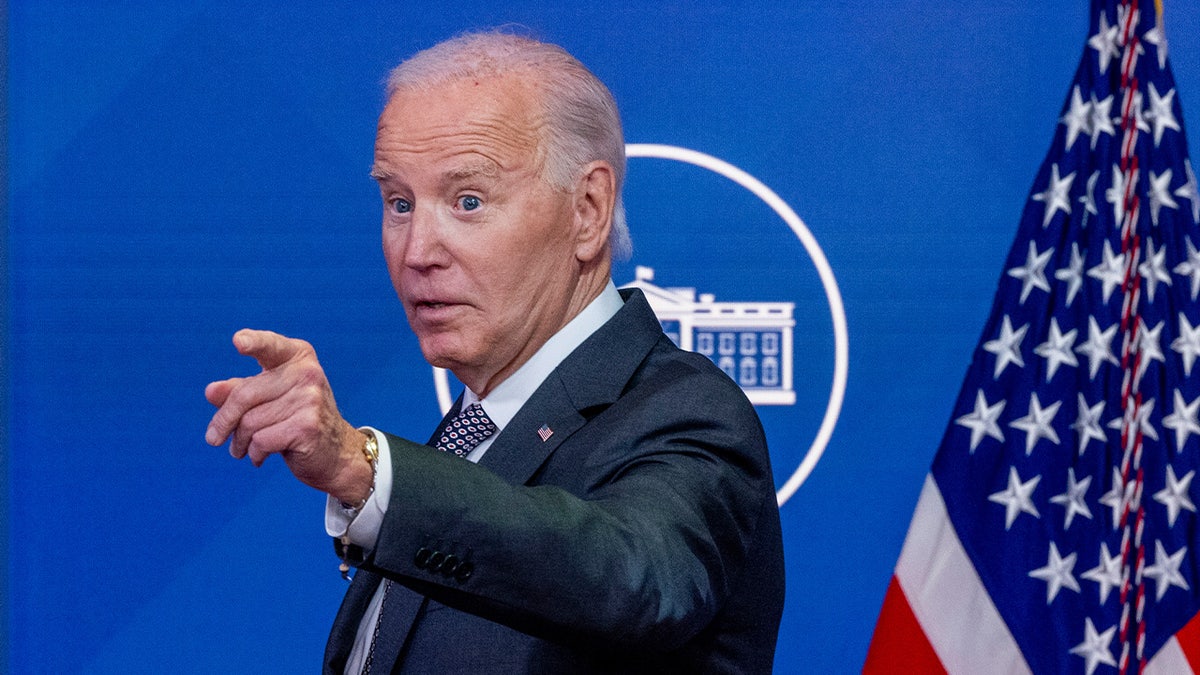 President Biden pointing