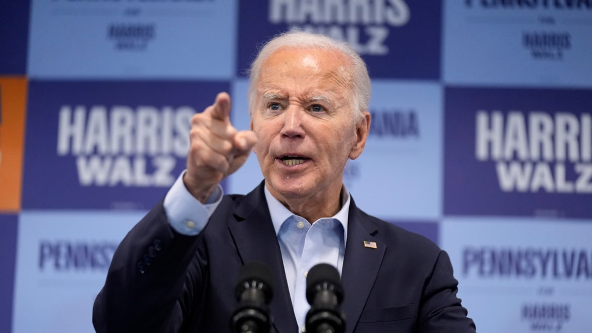 President Biden speaks at an election campaign event in Pittsburgh on Saturday.