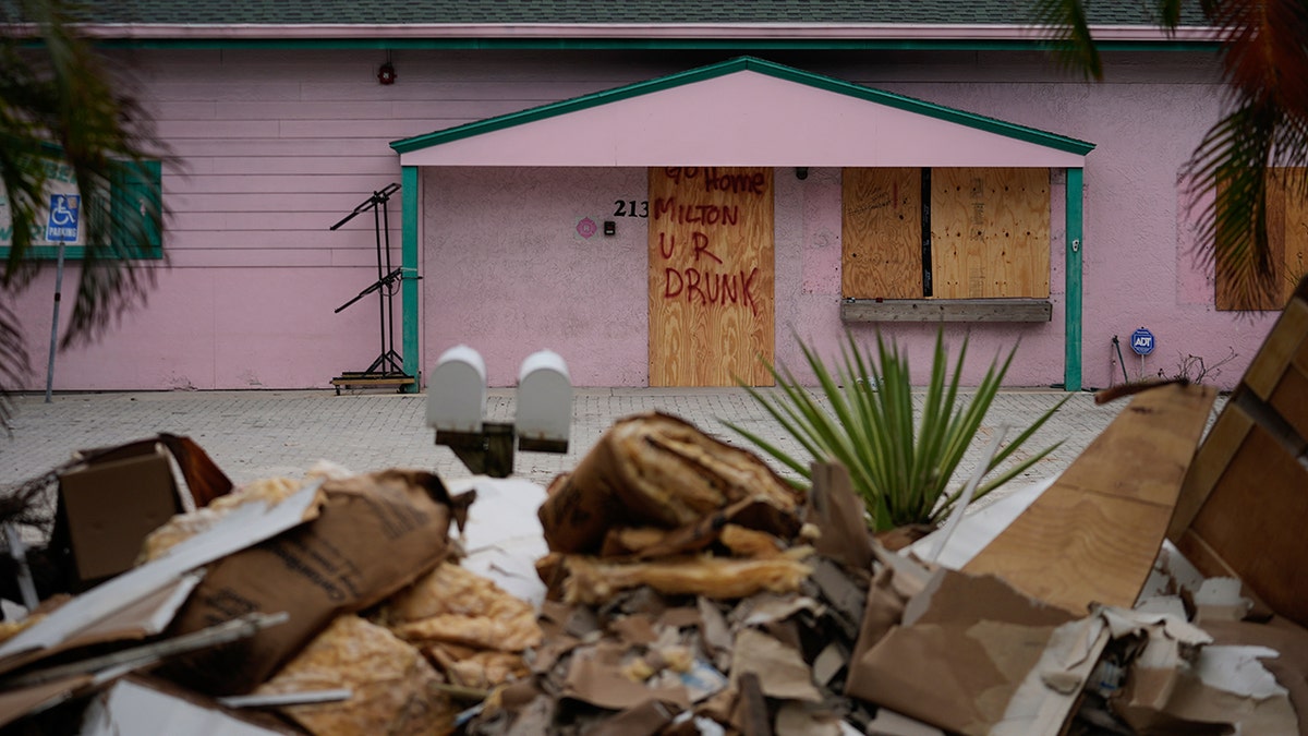 Boarded up   concern  up  of Hurricane Milton