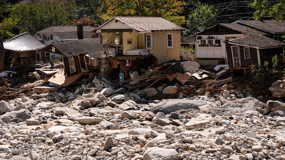 Homes damaged by the hurricane successful  Chimney Rock