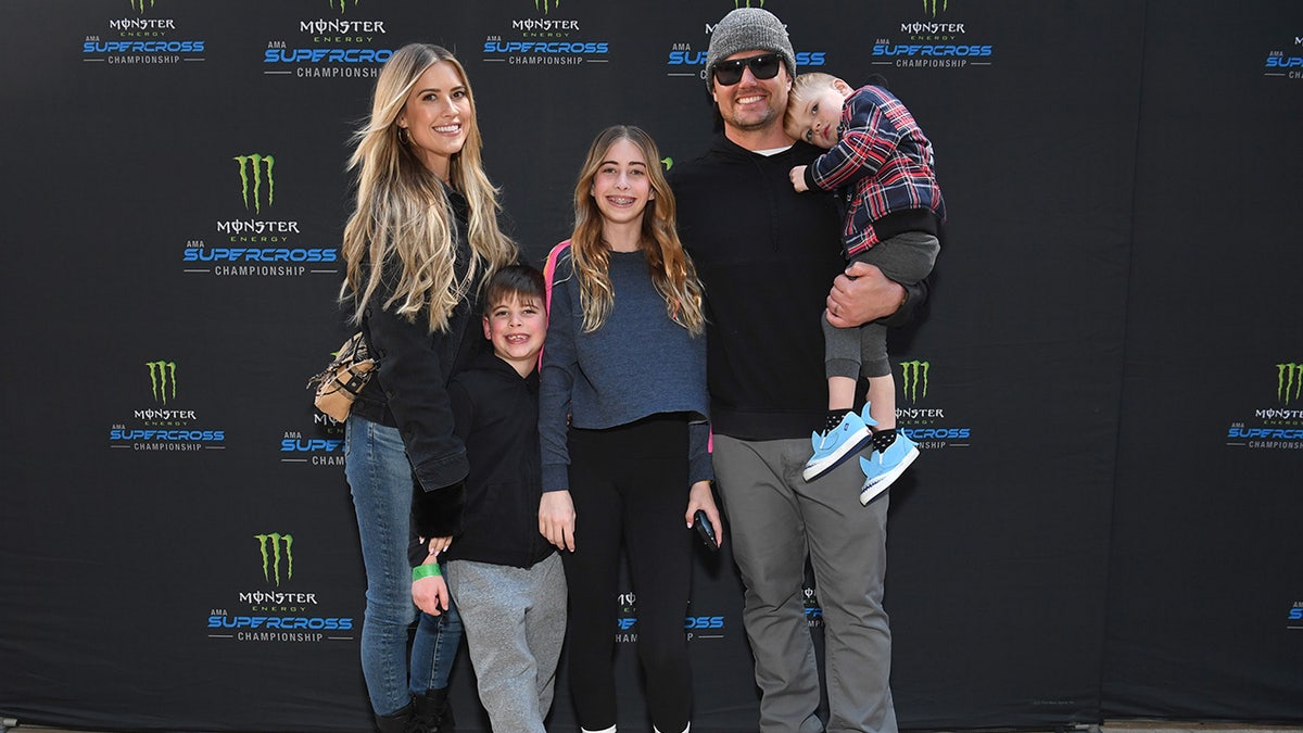 Christina Hall and Josh Hall with Christina's 3  children