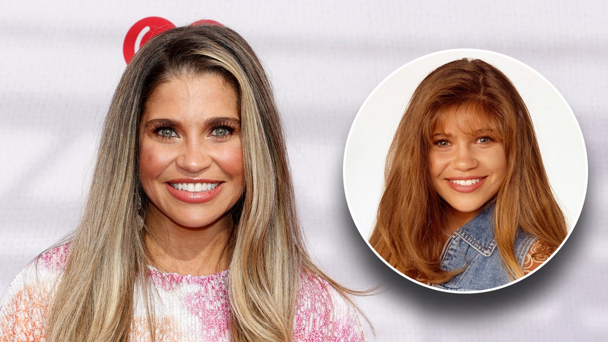 Actress Danielle Fishel walks reddish  carpet, starred connected  Boy Meets World.