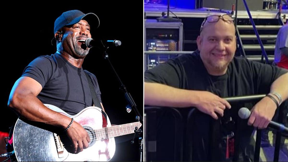 A divided  of Darius Rucker and Jason Parkin