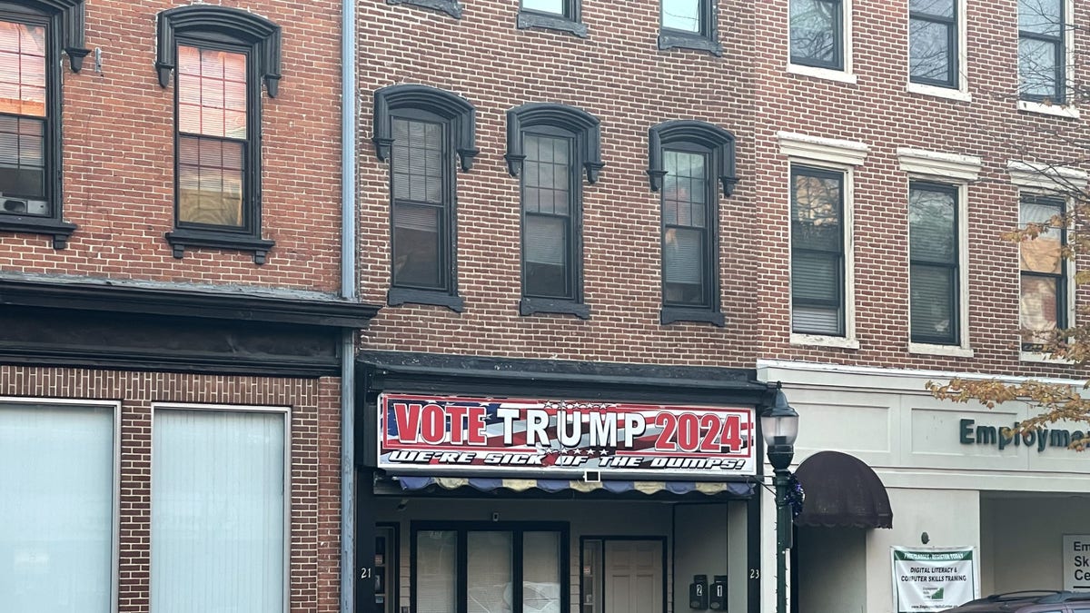 A billboard supporting Donald Trump in Carlisle, Pennsylvania.