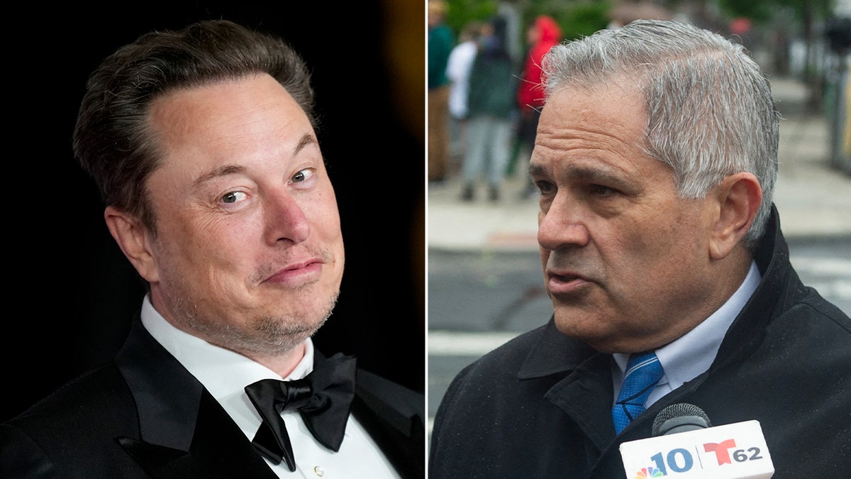 split photograph of Elon Musk, Larry Krasner