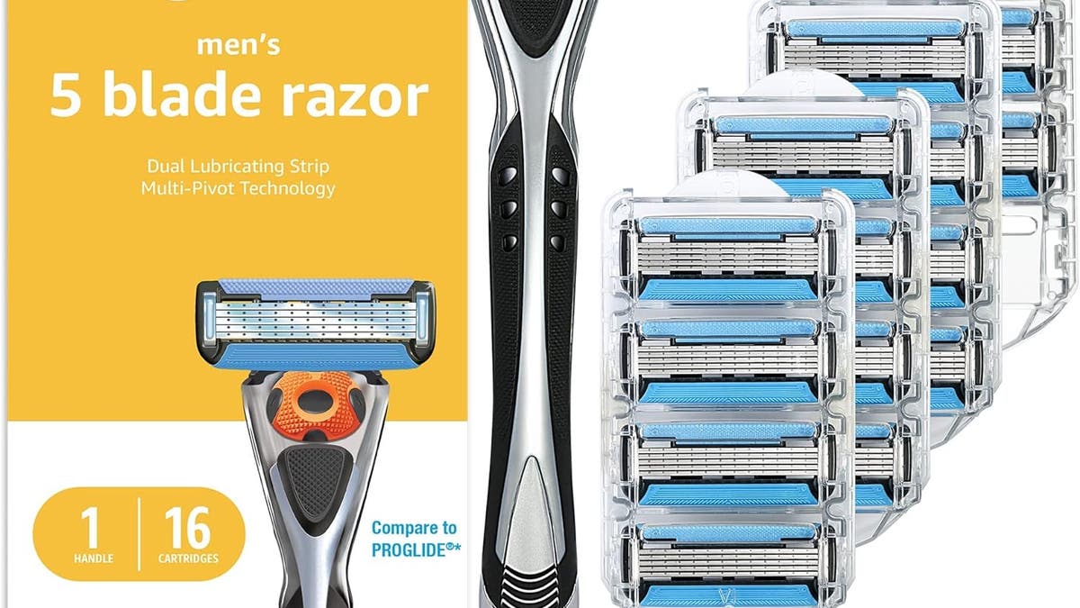 This razor comes pinch 16 refill cartridges.