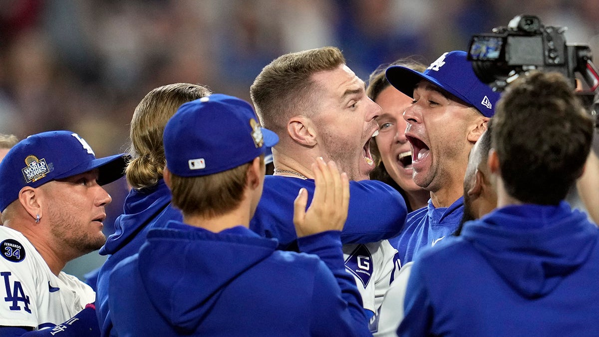 Freddie Freeman is celebrating