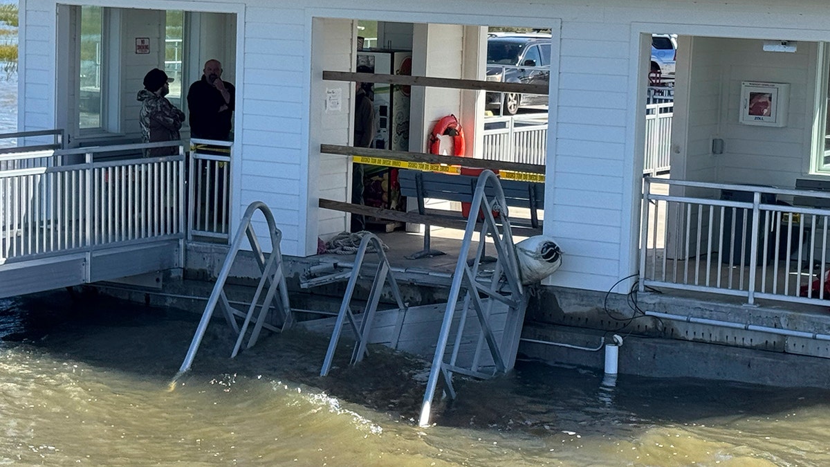 Collapsed gangway closeup on Sapelo Island, GA