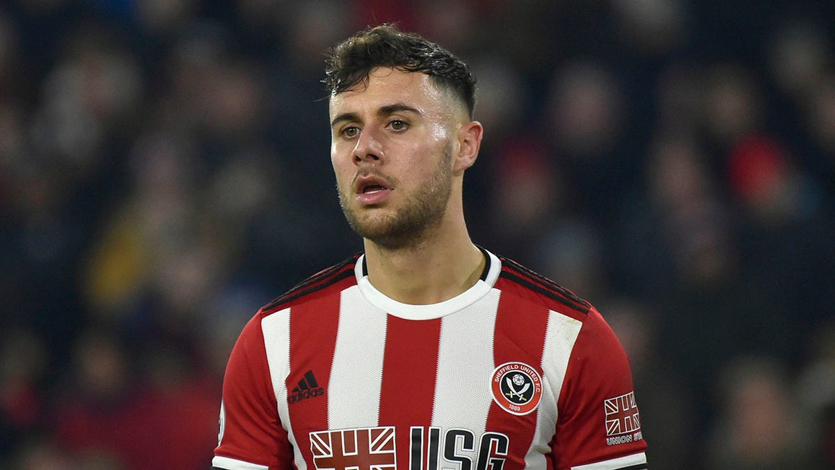 George Baldock during a football match 