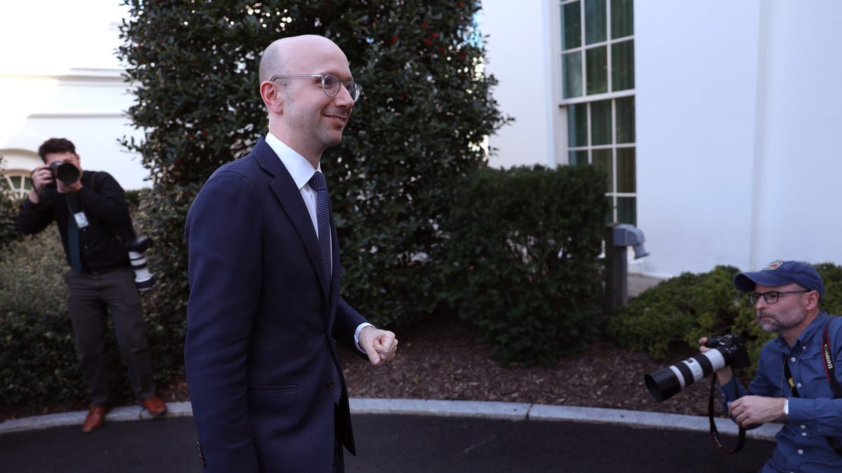 Ian Sams, former White House counsel to President Biden-turned-senior Harris campaign spokesperson, returned to the White House after speaking to the media on March 12, 2024.