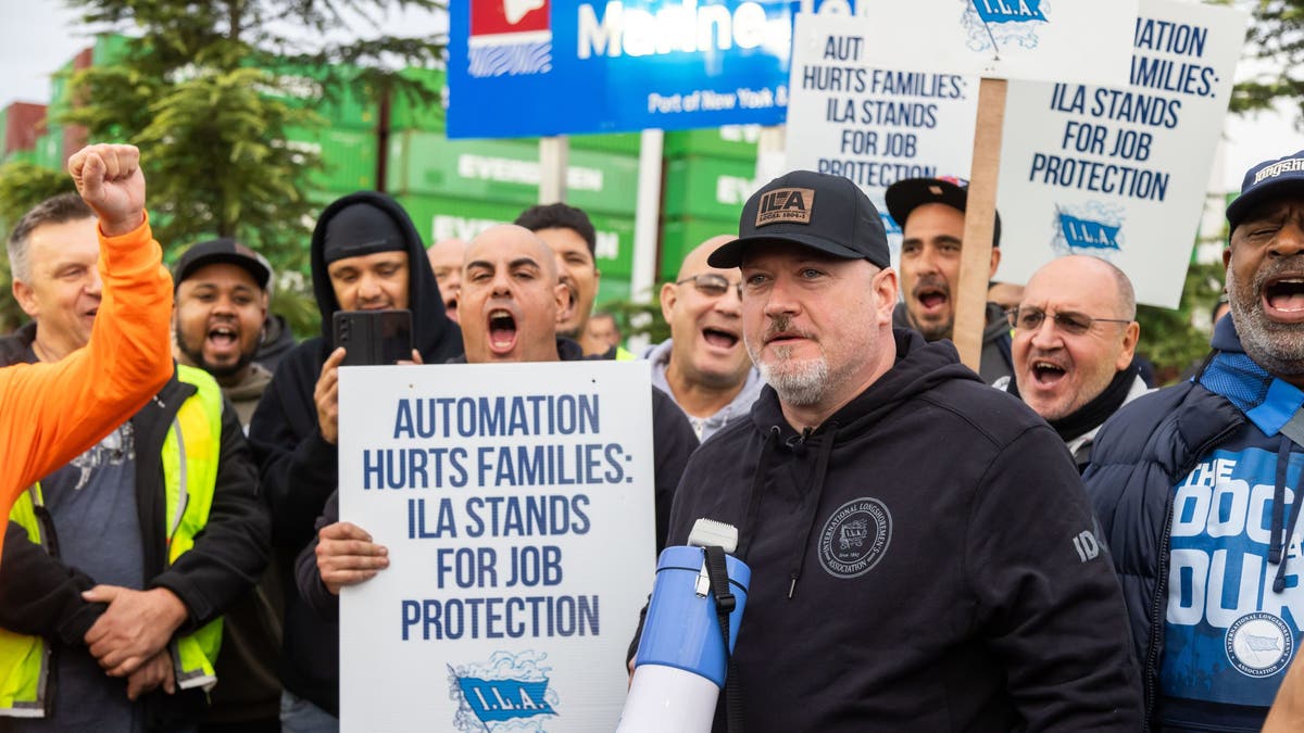 U.S. longshoremen are battening down ports on the Eastern and Gulf coasts