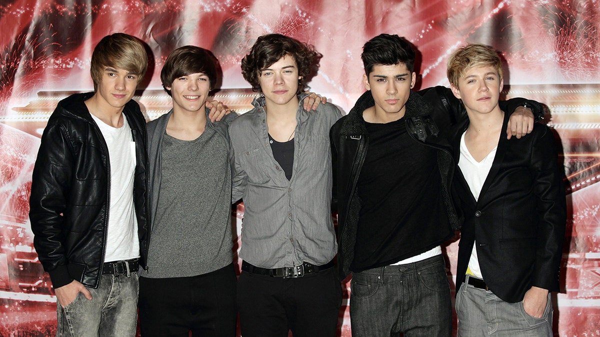 One Direction en la conferencia de prensa de X Factor.