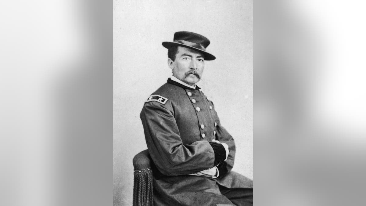 Portrait of Philip Henry Sheridan in uniform, circa 1870s. (Photosearch/Getty Images).