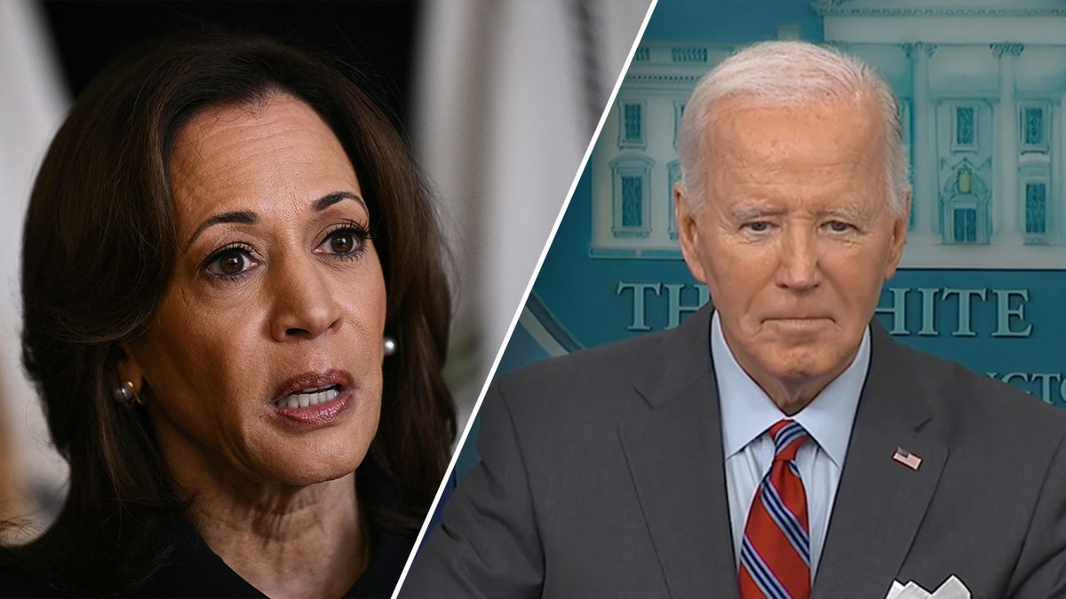 Kamala Harris, left, Joe Biden, right