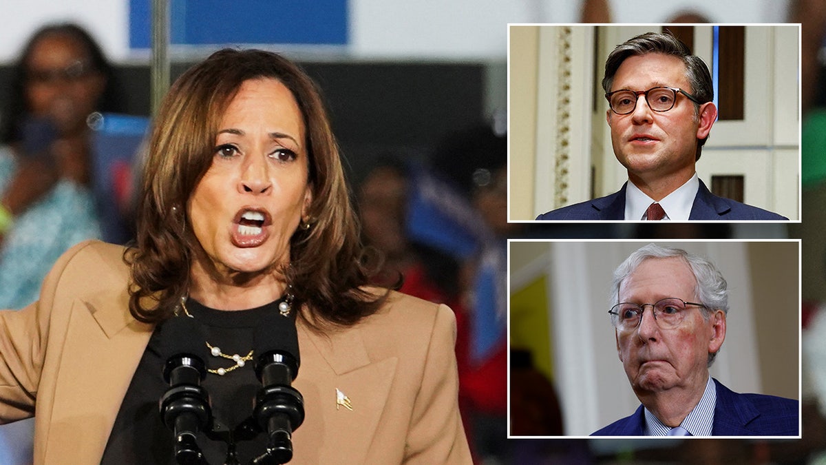 Kamala Harris, Mike Johnson, Mitch McConnell