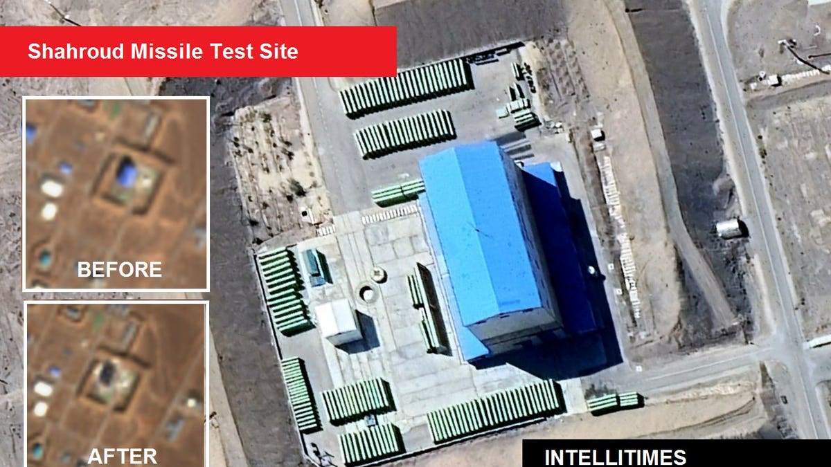 A satellite image shows the Shahroud missile testing site, which was reportedly hit by Israel during its weekend attack on Iran. (INTELLITIMES)